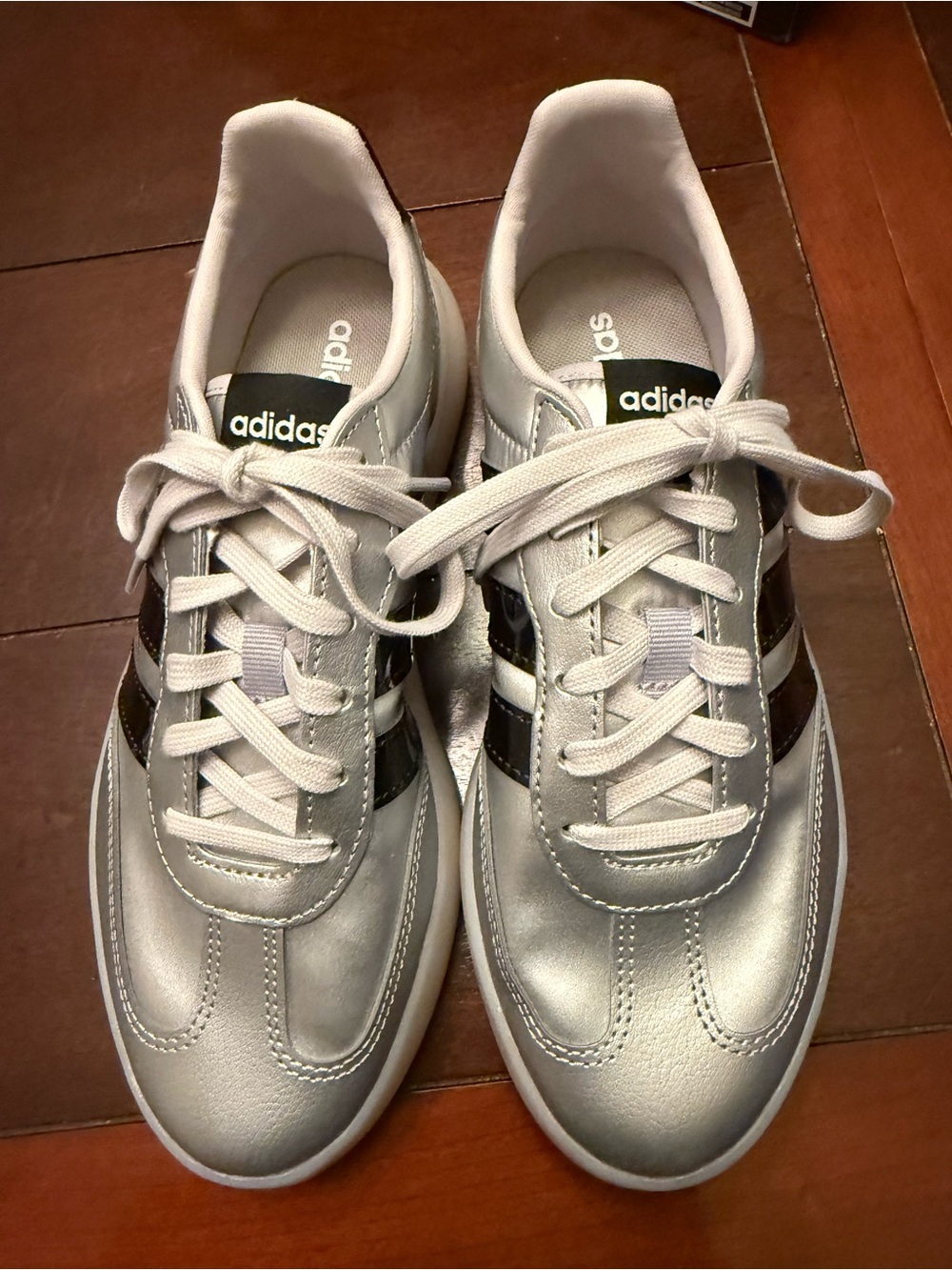 NIB Adidas Barreda Decode Silver Metallic Black Sneakers Size [Insert Size]